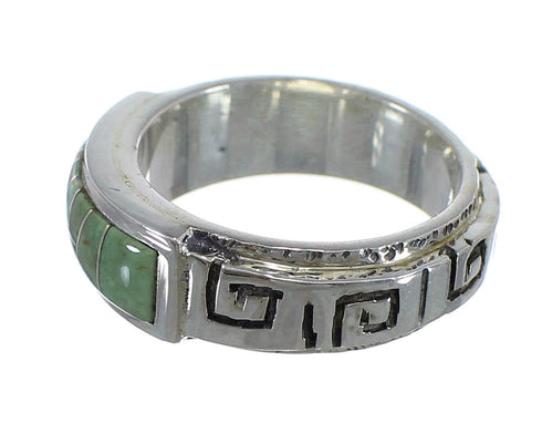 Turquoise And Opal Silver Water Wave Ring Size 4-3/4 AX64234